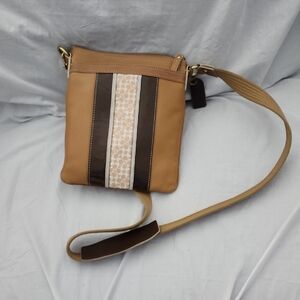 Coach Tan and Brown Crossbody Bag